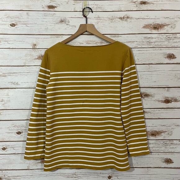 Lafayette 148 New York Wes Boat Neck 3/4 Sleeve Breton Striped Top - Small - Picture 11 of 11